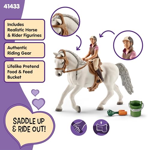 Schleich Horse Club 7 PC Rider and Horse Toy Playset with Accessories Realistic Rider and Lipizzaner Mare Figurine Fun Toys for Girls and Boys Collectible Figures for Kids Ages 5 41433 - Image 3