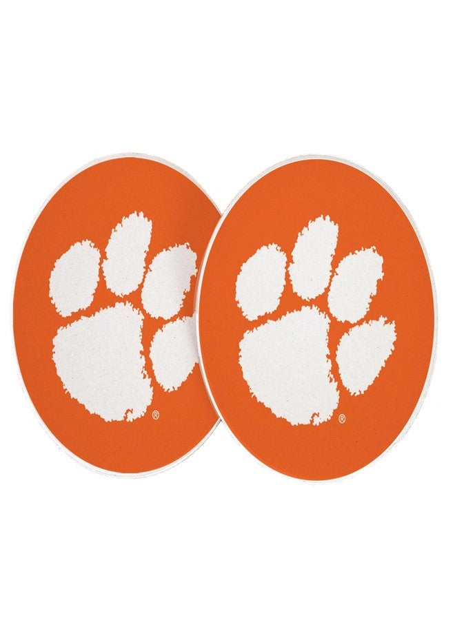 Desert Cactus Clemson University Car Accessories CU Tigers Absorbent Sandstone Cup Coasters Licensed Product Set of 2 (Design A) - Image 1