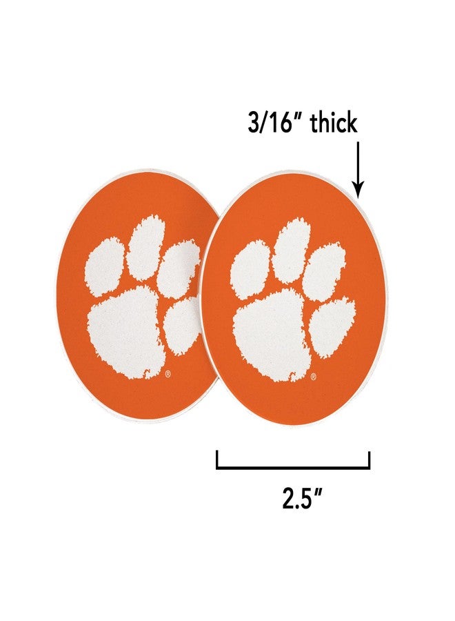 Desert Cactus Clemson University Car Accessories CU Tigers Absorbent Sandstone Cup Coasters Licensed Product Set of 2 (Design A) - Image 2