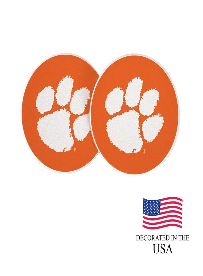 Desert Cactus Clemson University Car Accessories CU Tigers Absorbent Sandstone Cup Coasters Licensed Product Set of 2 (Design A) - Image 4