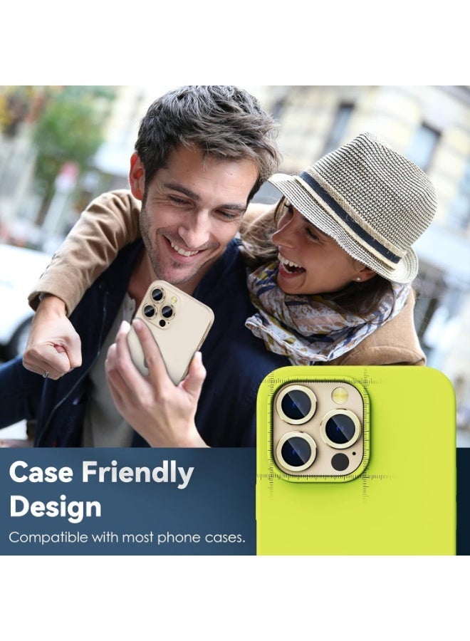 RTZ Anti-scratch Tempered Glass Camera Cover For Iphone14 Pro / 14 Pro Max Gold - Image 3