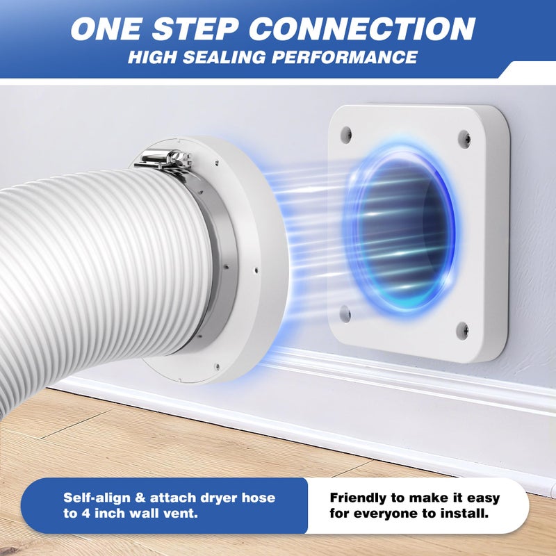 RDXTIK Magnetic Dryer Vent Connector, DV180 Airtight Seal Dryer Vent Coupling Kit with 4" 3.3ft Duct, Easy to Clean - Image 4