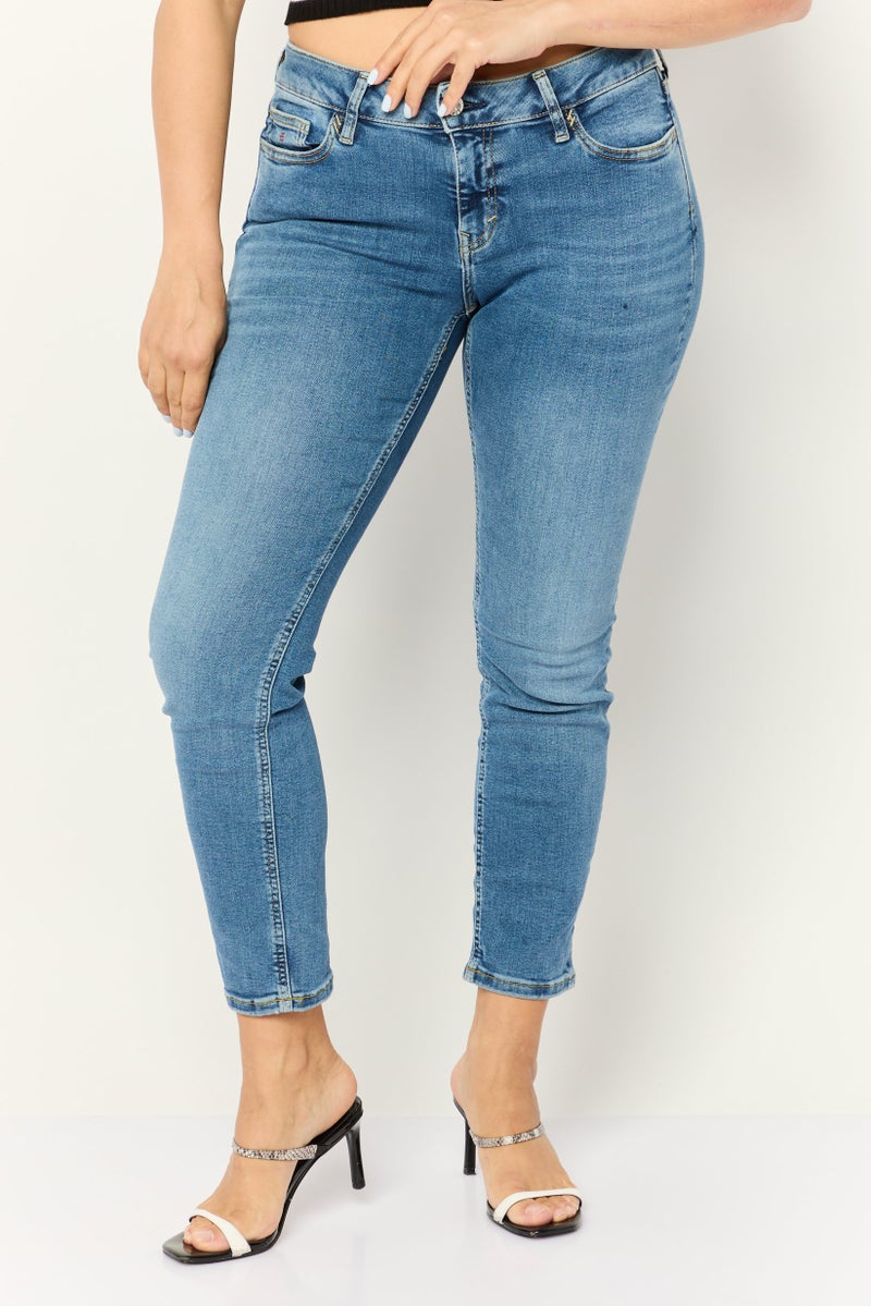 ESPRIT Women Slim Fit Washed Stretchable Jeans, Light Blue - Image 1