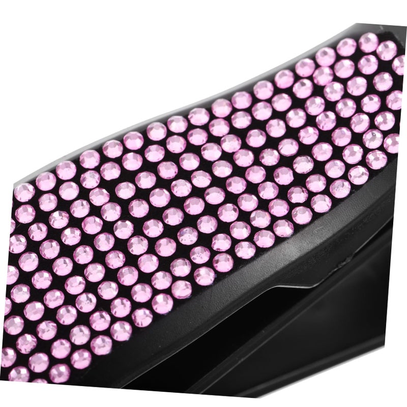 2Pcs Rhinestone Sunglass Holder for Car Visor Dual Function Eyeglass Clip and Card Holder - Image 4