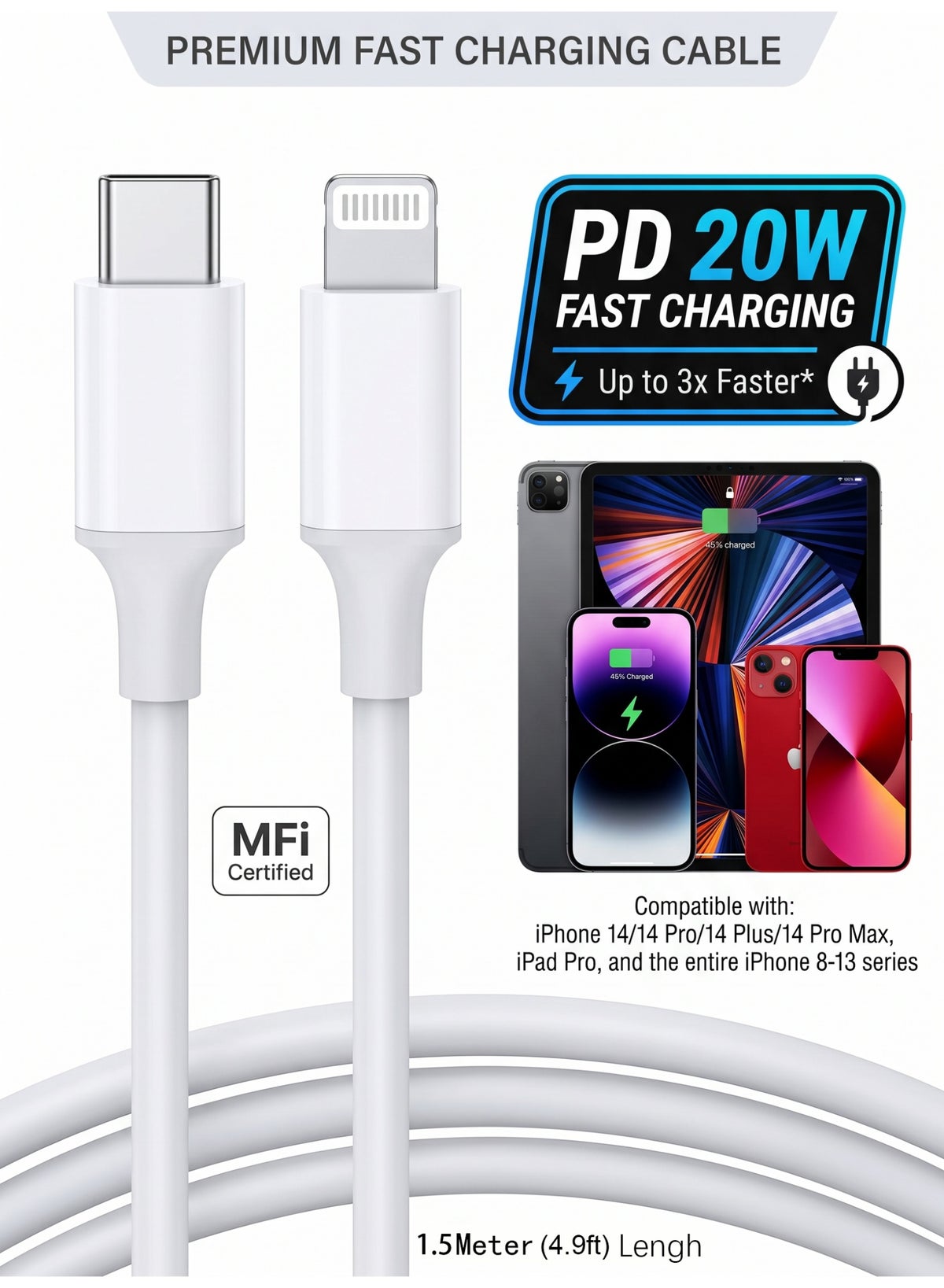 Leon Home Leon Home usb-c To Lightning Cable 1 5m usbc ZA31559315BBF0442CFF6Z