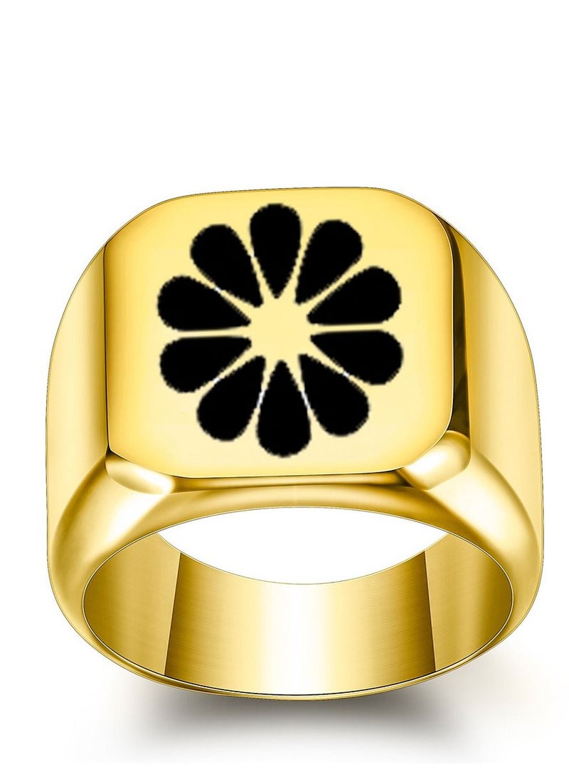 Loquat Stainless Steel Solid Polished Signet Ring
