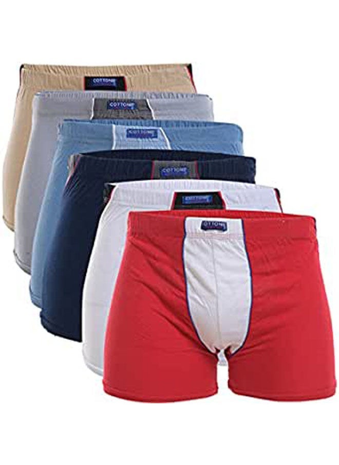 COTTONIL Plain Basic Mid-Rise Boxers Pack Of 6