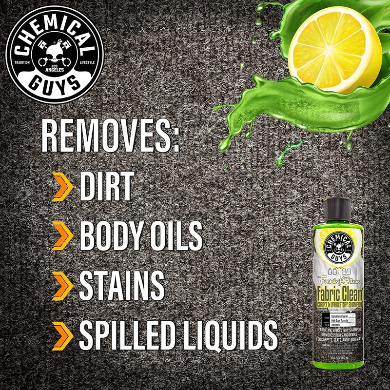 Chemical Guys Foaming Citrus Fabric Clean Carpet & Upholstery Cleaner (Car Carpets, Seats & Floor Mats), Safe for Cars, Home, Office, & More, Extra Large Size 32 fl oz, Citrus Scent - CWS20332 - Image 3