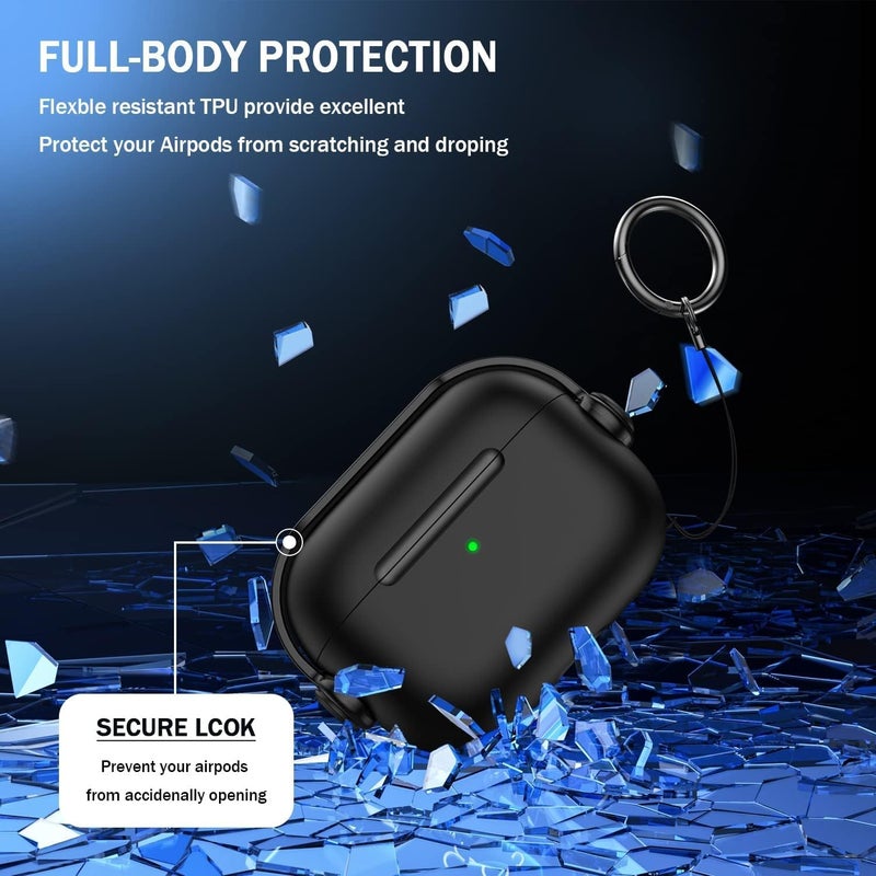ANYOGRO Compatible with AirPods Pro 3 2025 Case Cover for Women Men, Unique Musician Headset Design PC Material Protective Case with Cleaner Kit and Keychain Black - Image 5