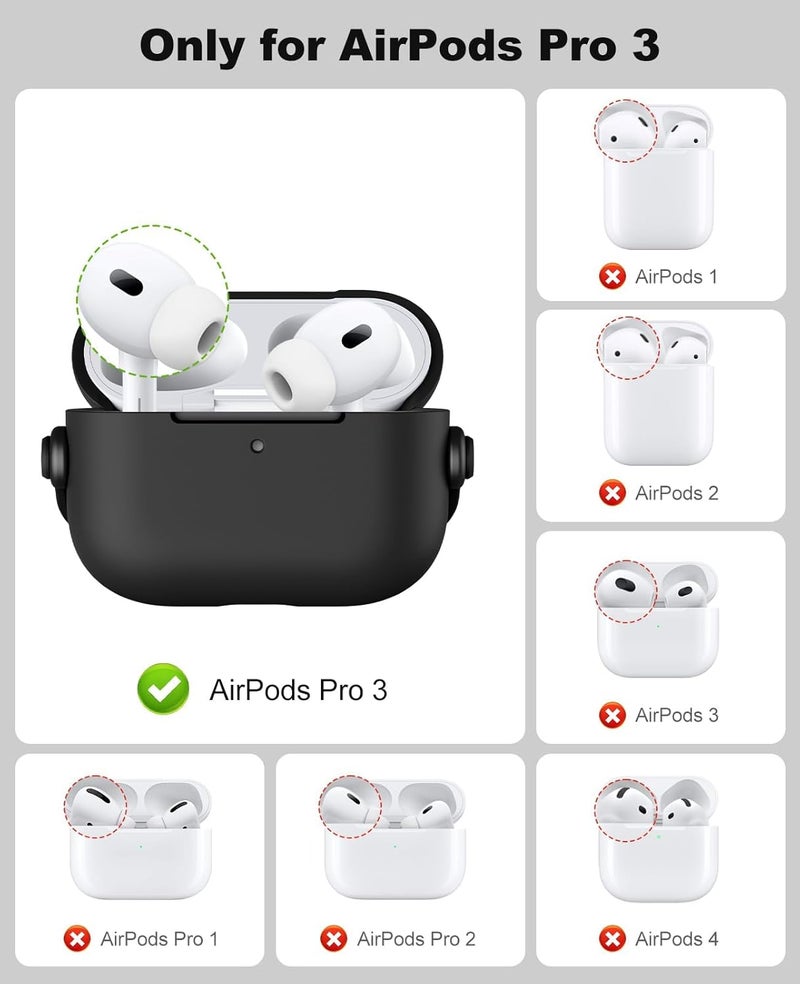 ANYOGRO Compatible with AirPods Pro 3 2025 Case Cover for Women Men, Unique Musician Headset Design PC Material Protective Case with Cleaner Kit and Keychain Black - Image 2
