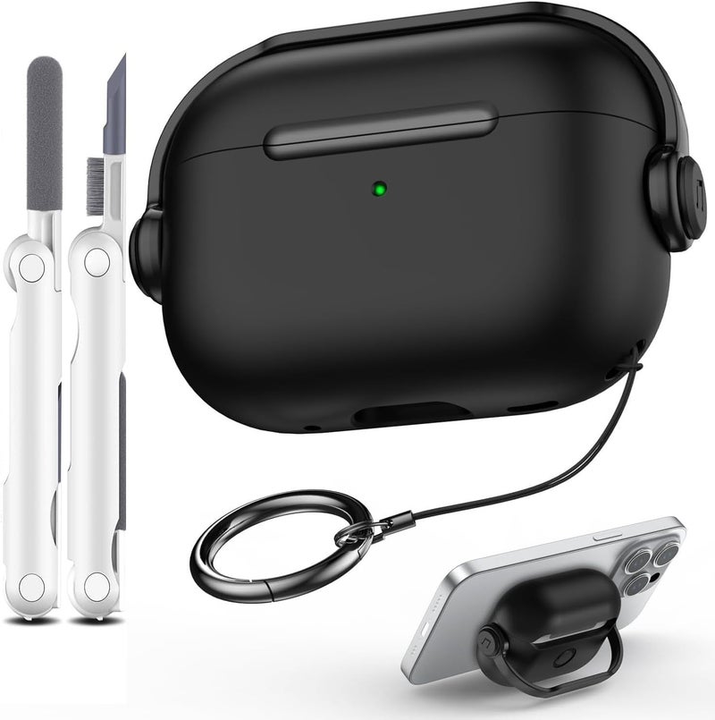 ANYOGRO Compatible with AirPods Pro 3 2025 Case Cover for Women Men, Unique Musician Headset Design PC Material Protective Case with Cleaner Kit and Keychain Black - Image 1