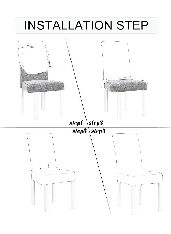 Obstal Black Stretch Spandex Dining Room Chair Covers Set of 4 Universal Removable Washable Chair Seat Slipcovers Protector for Kitchen Ceremony Wedding Banquet Hotel and Party - Image 3