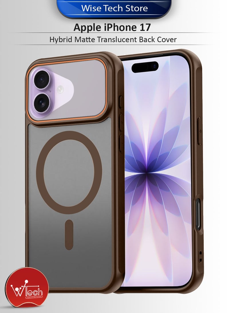 دبليو تيك غطاء خلفي هجين غير لامع لجهاز آبل آيفون 17 5G 2025، مضاد للصدمات، من البلاستيك الصلب مع امتصاص مغناطيسي قوي (MCMPMN) - بني - Image 1