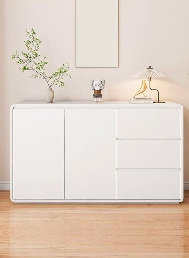 سي آند سي هوم خزانة تخزين بتصميم عصري متعدد الأغراض، خزانة أدراج خشبية متينة، رف تخزين منزلي، رف عرض تخزين واسع مع بابين لغرفة المعيشة وغرفة الطعام 120 × 40 × 80 سم - Image 2