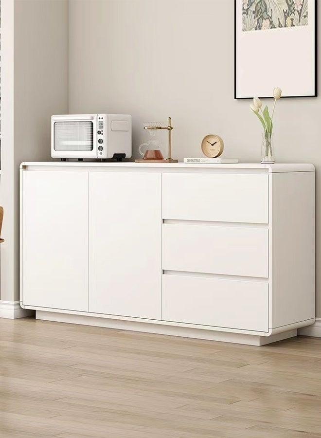 سي آند سي هوم خزانة تخزين بتصميم عصري متعدد الأغراض، خزانة أدراج خشبية متينة، رف تخزين منزلي، رف عرض تخزين واسع مع بابين لغرفة المعيشة وغرفة الطعام 120 × 40 × 80 سم - Image 1