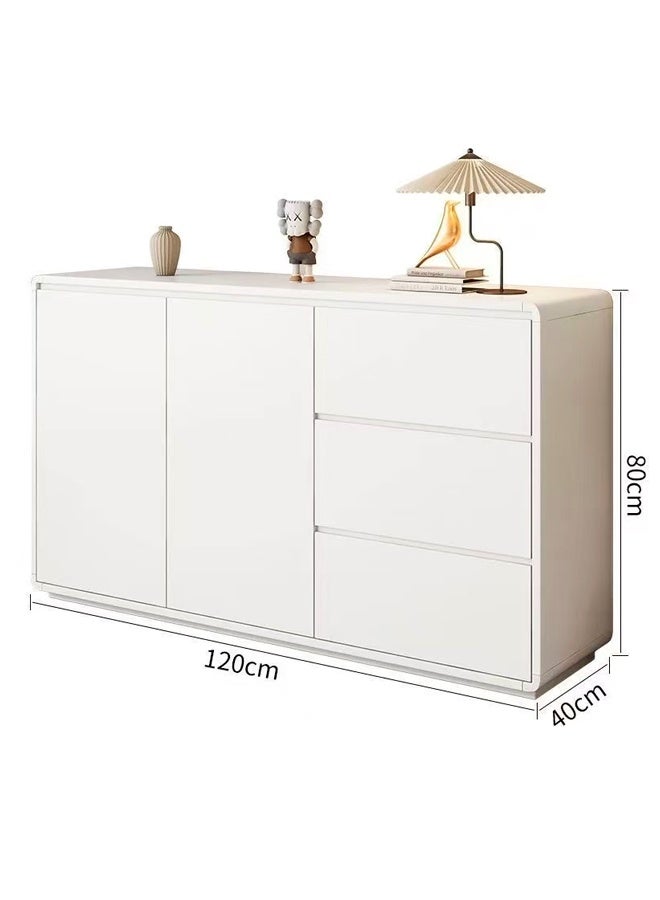 سي آند سي هوم خزانة تخزين بتصميم عصري متعدد الأغراض، خزانة أدراج خشبية متينة، رف تخزين منزلي، رف عرض تخزين واسع مع بابين لغرفة المعيشة وغرفة الطعام 120 × 40 × 80 سم - Image 5