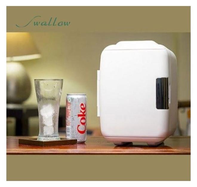 Swallow Mini car refrigerator that works on the car lighter, dual-use, with cooling and heating function, 4L capacity, internal protection device with good insulation, no pollution, long life, low voltage, low consumption, small design, easy to carry, low consumption, the minimum cooling temperature is about 1 ° C, and the maximum heating temperature is 65 ° C. The high-end and lightweight design keeps the device from the high-end car and the air in the car, boat or RV. Multi-color - Image 1