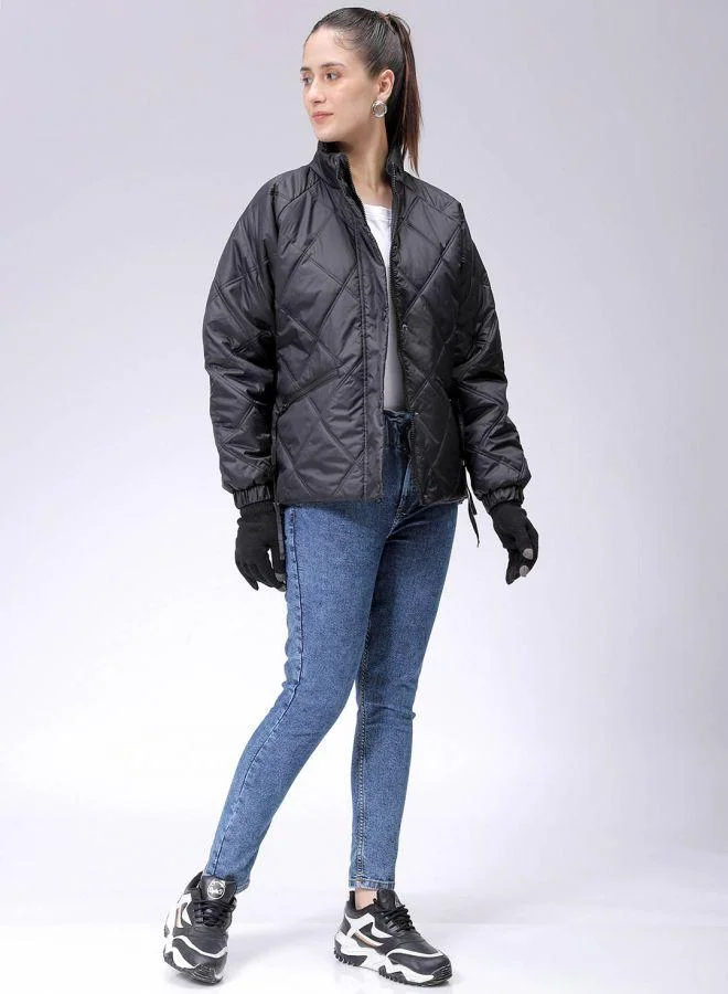 Freehand  Women Relaxed Fit Solid Quilted Jacket for Women | Best Price UAE