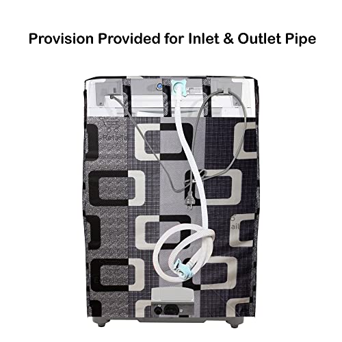 E-Retailer® Exclusive 3-Layered Polyester Combo Set of Appliances Cover (Fridge Top Cover and Front Load Washing Machine Cover) (Black, Set Contains-2Pcs.) - Image 3