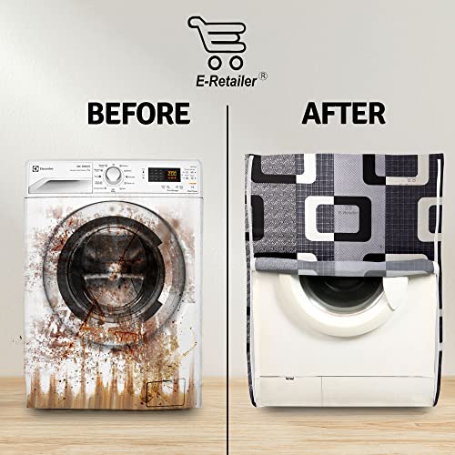 E-Retailer® Exclusive 3-Layered Polyester Combo Set of Appliances Cover (Fridge Top Cover and Front Load Washing Machine Cover) (Black, Set Contains-2Pcs.) - Image 4