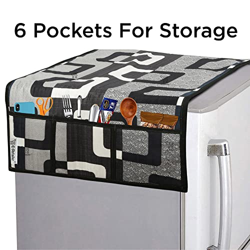 E-Retailer® Exclusive 3-Layered Polyester Combo Set of Appliances Cover (Fridge Top Cover and Front Load Washing Machine Cover) (Black, Set Contains-2Pcs.) - Image 5