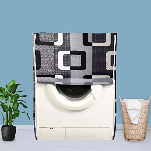 E-Retailer® Exclusive 3-Layered Polyester Combo Set of Appliances Cover (Fridge Top Cover and Front Load Washing Machine Cover) (Black, Set Contains-2Pcs.) - Image 2