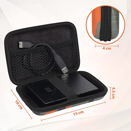 GadgetBite Hard Disk Case External Printed Hard Drive Disk Enclosure Portable Carrying EVA Case Cover Pouch Casing for 2.5-Inch Hard Drive (Army Orange) - Image 4