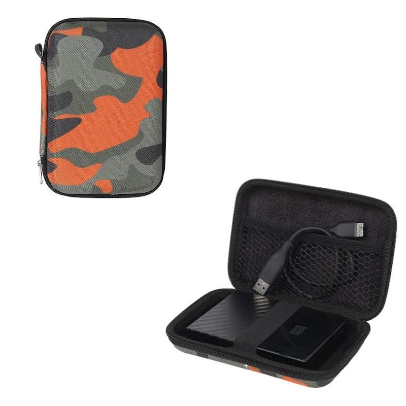 GadgetBite Hard Disk Case External Printed Hard Drive Disk Enclosure Portable Carrying EVA Case Cover Pouch Casing for 2.5-Inch Hard Drive (Army Orange) - Image 1