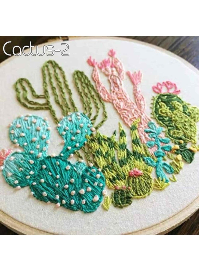 ميتوي 3 حزم التطريز كاتب الصبار سلسلة أطقم للبالغين مبتدئين مع ختم نمط ، التطريز الخيط + الإبر + هوب - Image 5