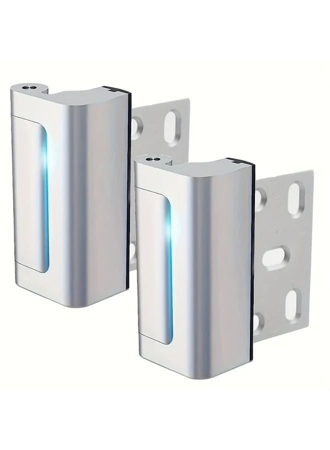 Black Security Door Reinforcement Lock 2 Pack 3 Inch Stop For Inward Swinging Door - Image 2