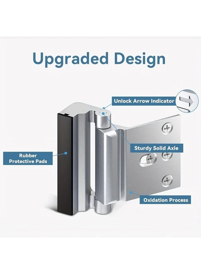 Black Security Door Reinforcement Lock 2 Pack 3 Inch Stop For Inward Swinging Door - Image 3