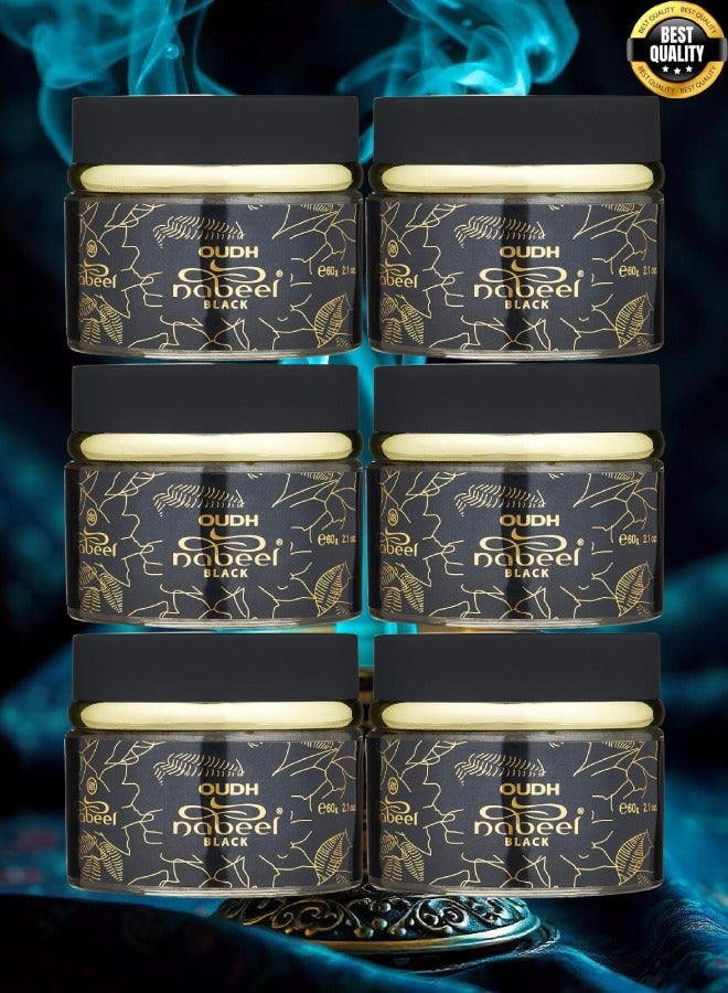 Nabeel 6 Pieces Oudh Nabeel Black 60g - Image 1