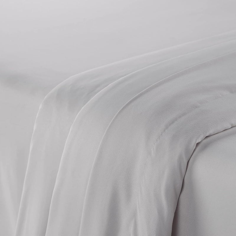 Serta Simply Clean Super Soft Hypoallergenic Stain Resistant Deep Pocket 3 Pieces Solid Bed Sheet Set, Twin XL, Silver Grey - Image 3