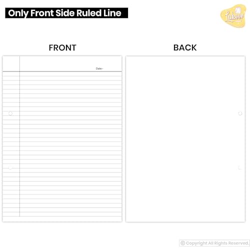 Lakeer A4 Ruled White Project Sheets Loose Leaf Filler Paper, 200 Sheet, 11.3 x 8.7 Inch, (Single Side Ruled), for Art & Craft, Project, Presentation, Etc, - Image 3
