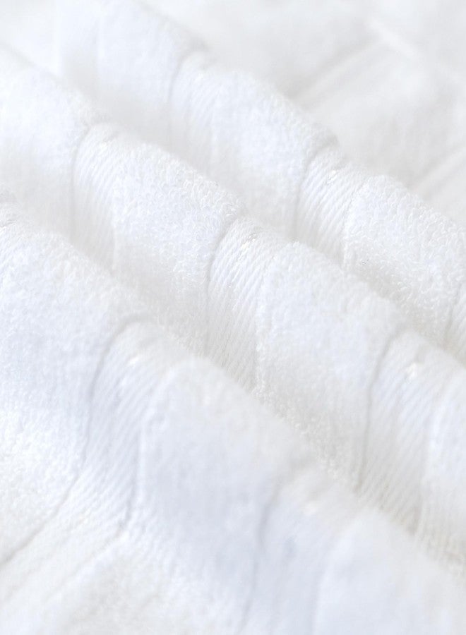 HITIME مجموعة HITIME من 6 مناشف قطن 100%، تحتوي على 2 منشفة استحمام 27" × 55"، 2 منشفة يد 14" × 30"، 2 قطعة قماش 14" × 14"، أكبر وأخف وزناً، تمتص الماء بشكل عالي، مناشف فائقة النعومة، مثالية للحمام (أبيض) - Image 4