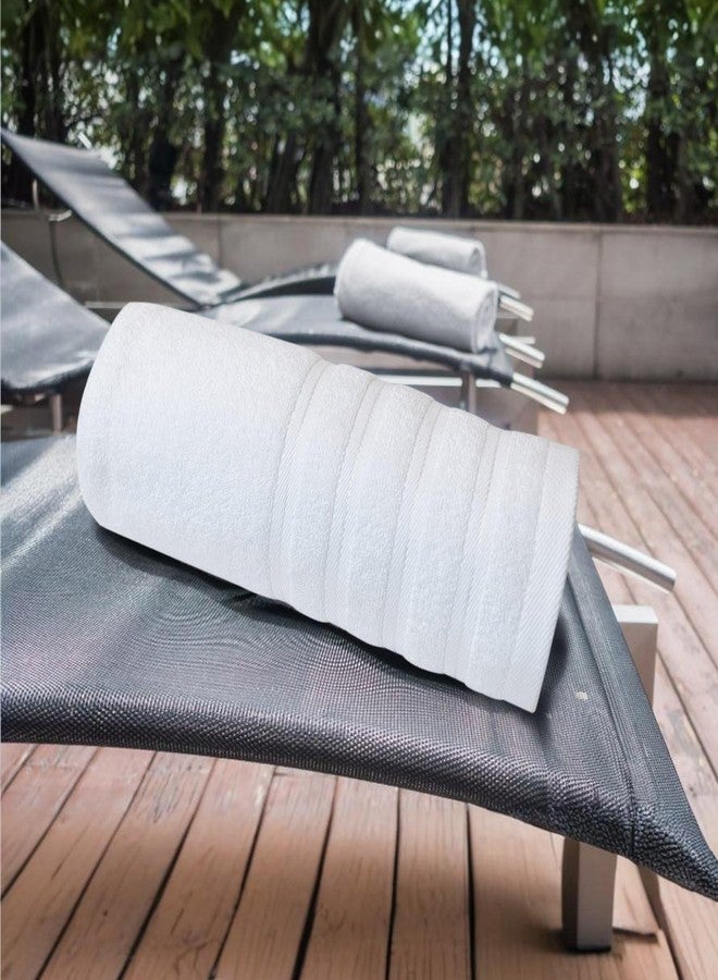 HITIME مجموعة HITIME من 6 مناشف قطن 100%، تحتوي على 2 منشفة استحمام 27" × 55"، 2 منشفة يد 14" × 30"، 2 قطعة قماش 14" × 14"، أكبر وأخف وزناً، تمتص الماء بشكل عالي، مناشف فائقة النعومة، مثالية للحمام (أبيض) - Image 3