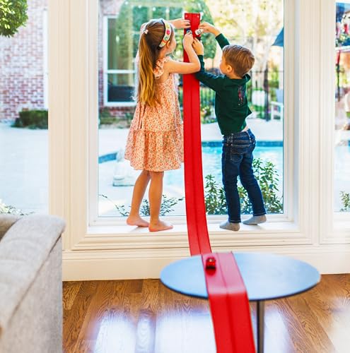 Valchemist FlexTrack 5000 Flexible Race Car Track for Kids Toy with Suction Cups Compatible with Hot Wheels and Diecast 164th Cars and More 15 Feet Long Rolls Up Portable Racetrack Rocket Red - Image 1