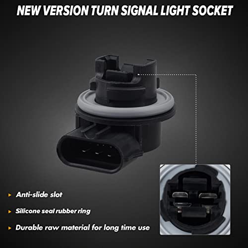 HERCOO Parking Turn Signal Light Socket Front Blinker Lamp Holder Compatible with Ford F250 350 Super Duty 1999-2003 - Image 3