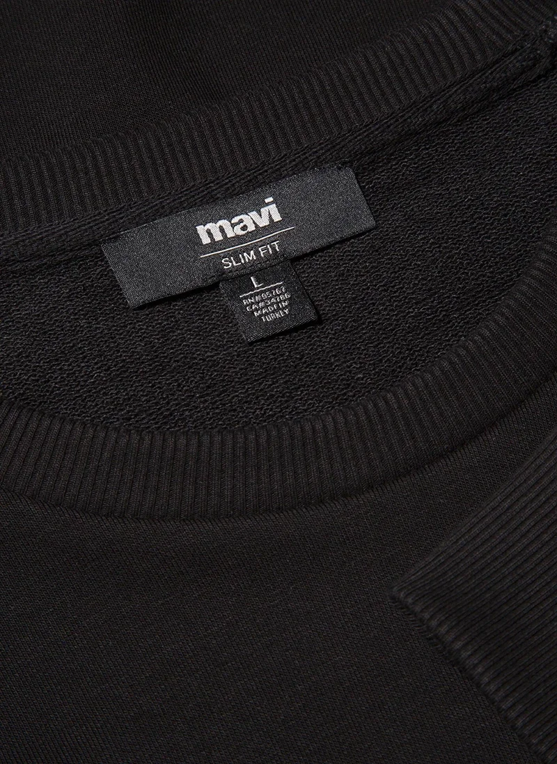 MAVI Crew Neck Black Basic Sweatshirt