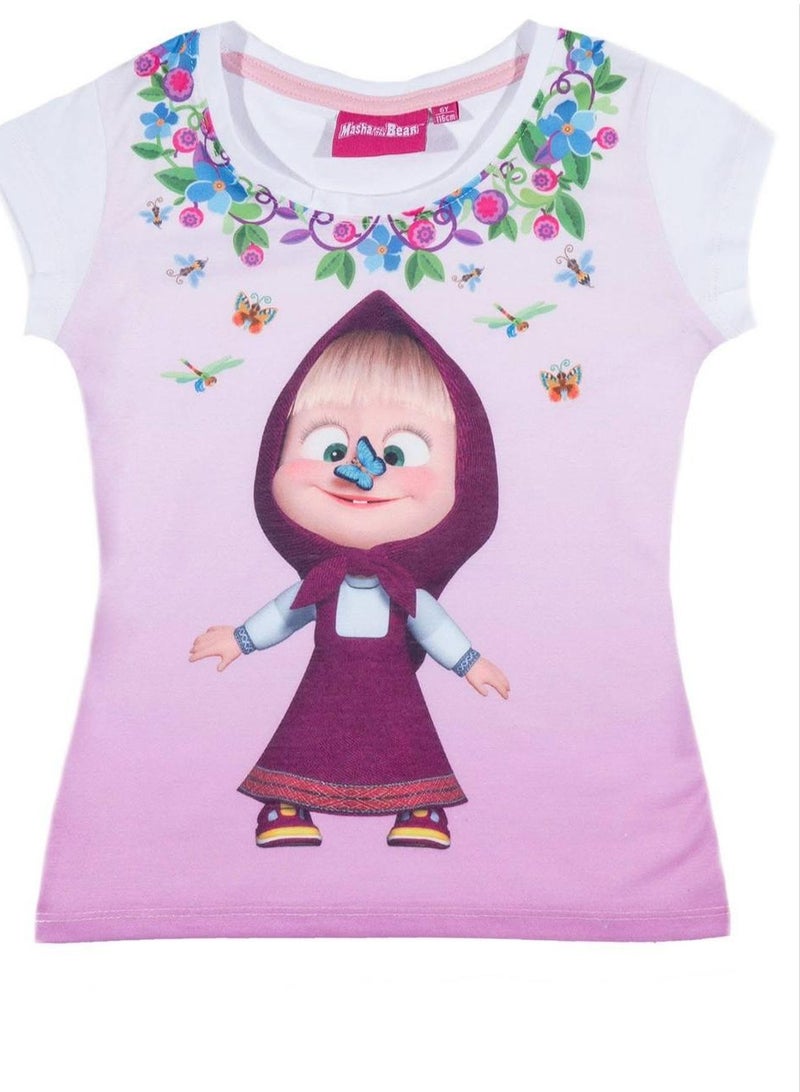 KIDS TV Masha And The Bear Girls Short Sleeve T-Shirt  - Image 1