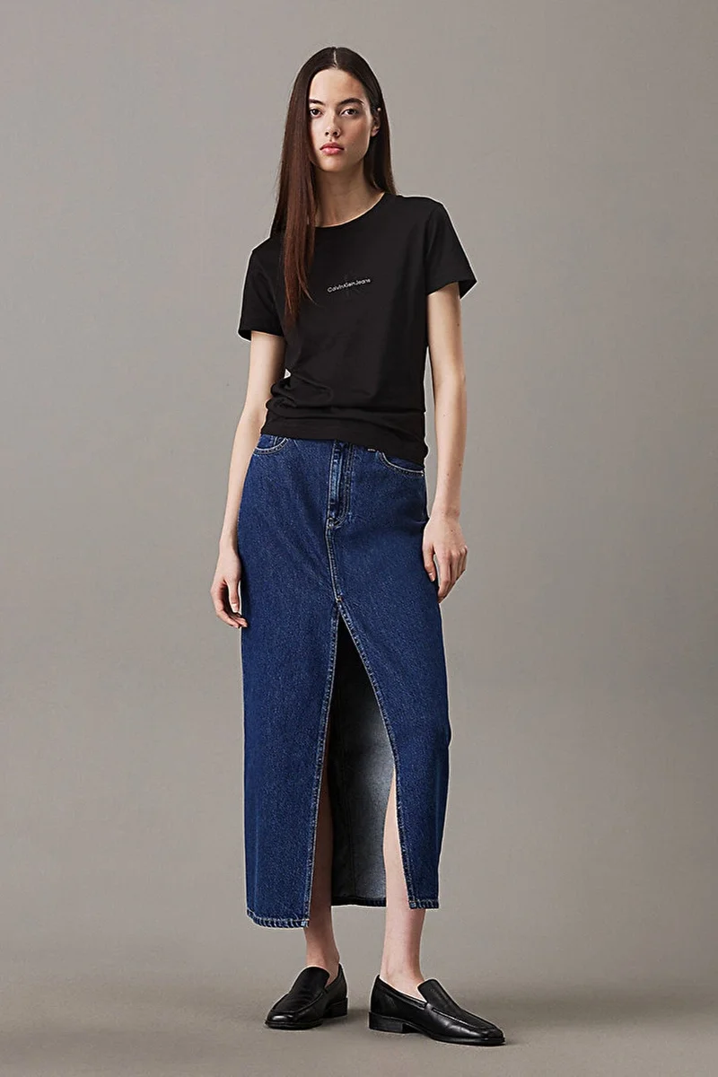 Calvin Klein Jeans Ck Black Slim Monogram T-Shirt for Women | Best Price UAE