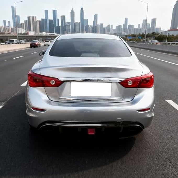 Femibon Rear Diffuser W/LED Brake Light Compatible with Infiniti Q50 2014 2015 2016 2017,Rear Bumper Lower Lip Splitter Exterior Accessories (Gloss Black) - Image 5