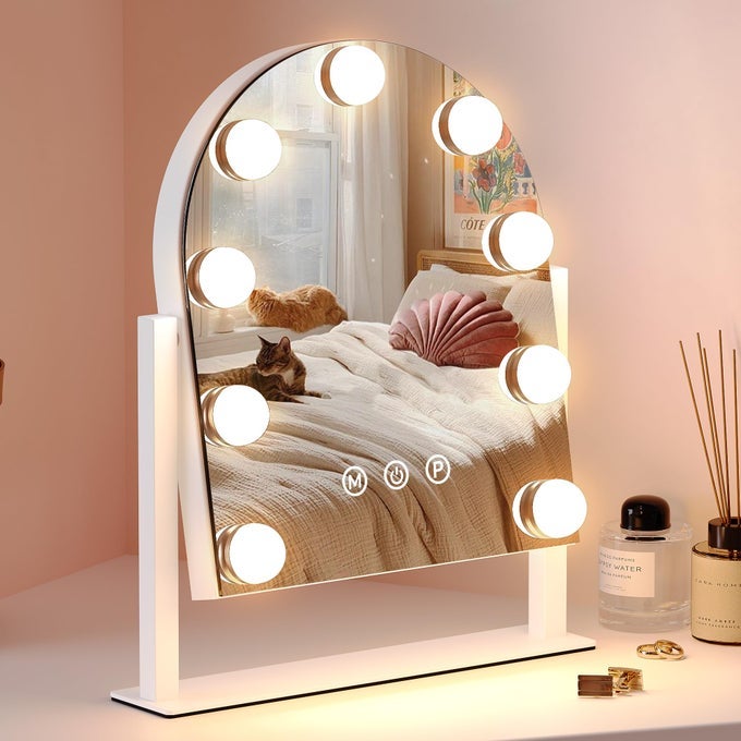 MAKEUP MIRROR WITH LIGHTS VANITY MIRROR WITH LIGHTS LIGHTED MAKEUP MIRROR 3 COLOR MODES DIMMABLE LIGHT360 ROTATION