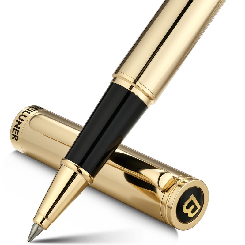 BEILUNER Luxury Gold Rollerball Pen, Stunning Pens with 24K Gold Finish, Noble and Elegant Designs,Schneider Ink Refill, Fancy Gift Set for Men & Women, Executive Writing, Office, Nice Graduation Gift - Image 1