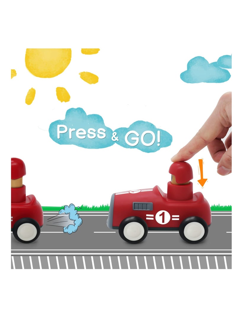 KASTWAVE Toy Cars, KASTWAVE Push and Go Play Set Friction Powered Car Pull Back Vehicles Transport Tools Gifts for Babies Toddlers Kids Boys Girls Age 3+ Years Old (Including Car Airplane Boat Train) - Image 2