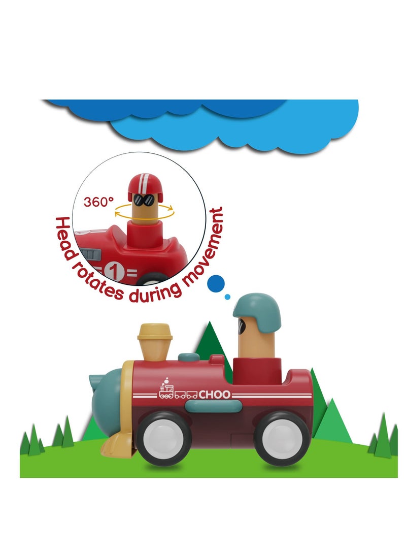 KASTWAVE Toy Cars, KASTWAVE Push and Go Play Set Friction Powered Car Pull Back Vehicles Transport Tools Gifts for Babies Toddlers Kids Boys Girls Age 3+ Years Old (Including Car Airplane Boat Train) - Image 3