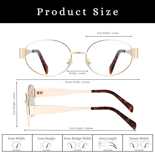 IFLASH Fashion Oval Blue Light Blocker Glasses for Women Men Fashion Retro Eyewear Computer Eyeglasses Non-Prescription (LEPORD BROWN, MEDIUM) - Image 4