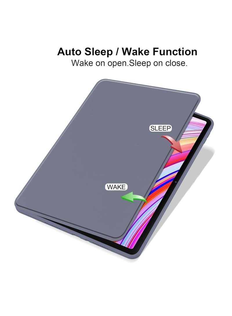 Protective Case for Xiaomi Redmi Pad Pro/Xiaomi Poco Pad 2024 12.1 Inch Tablet - 360 Degree Rotating Protective Stand Transparent Back Cover Case (Purple) - Image 2