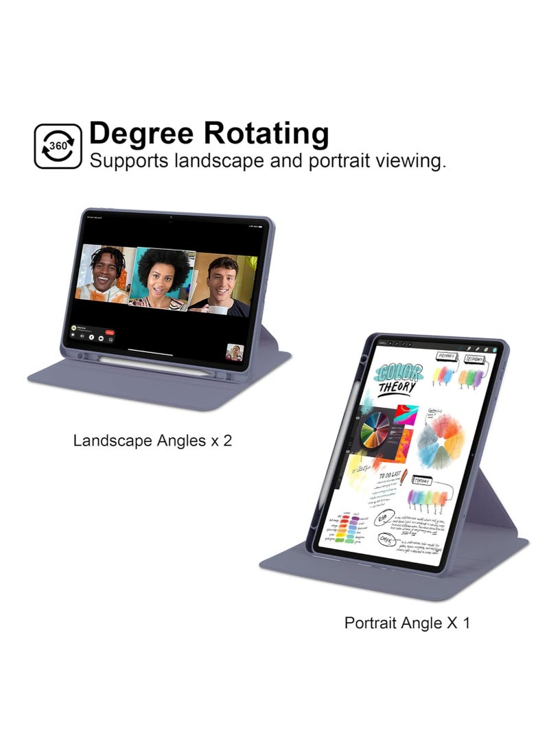 Protective Case for Xiaomi Redmi Pad Pro/Xiaomi Poco Pad 2024 12.1 Inch Tablet - 360 Degree Rotating Protective Stand Transparent Back Cover Case (Purple) - Image 3