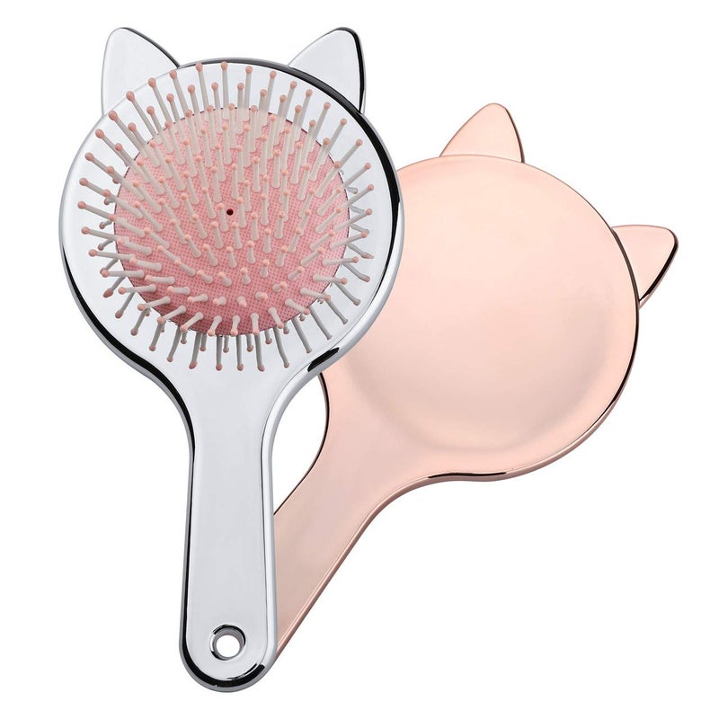 Aethland 2 Packs Toddler Hair BrushGolden and Silver Exclusive Soft Brushes for Thick Curly Thin Long Wet or Dry Hair Women  Girls Hair